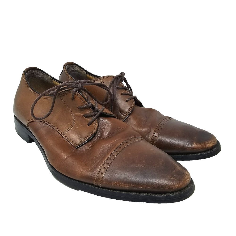 Joseph Abboud Men's Brown Cap Toe Derby Dress Shoes Size 8.5 61-91102 Leather